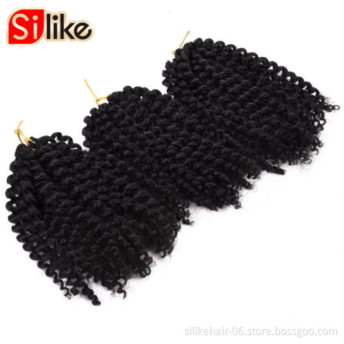 Marly Bob 8 "3 Bundles/Lot  Synthetic Braiding Hair Afro Jerry Kinky Curly Twist Crochet Braids Synthetic Hair Bulk Extension